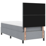 Letto a molle con testiera Grigio chiaro 100 x 200 cm Tessuto