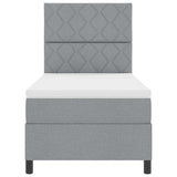 Letto a molle con testiera Grigio chiaro 100 x 200 cm Tessuto