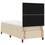 Letto a molle con testiera Crema 100 x 200 cm Tessuto