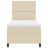 Letto a molle con testiera Crema 100 x 200 cm Tessuto