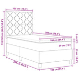 Letto a molle con testiera Crema 100 x 200 cm Tessuto