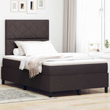 Letto a molle con testiera Marrone Scuro 120 x 190 cm Tessuto