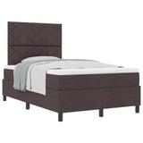 Letto a molle con testiera Marrone Scuro 120 x 190 cm Tessuto