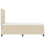 Letto a molle con testiera Crema 120 x 190 cm Tessuto