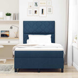 Letto a molle con testiera Blu 120 x 190 cm Tessuto