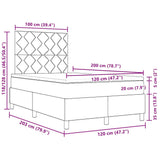 Letto a molle con materasso Marrone Scuro 120 x 200 cm Tessuto