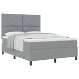 Letto a molle con testiera Grigio chiaro 160 x 200 cm Tessuto