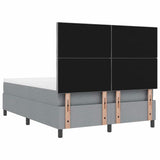 Letto a molle con testiera Grigio chiaro 160 x 200 cm Tessuto