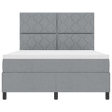 Letto a molle con testiera Grigio chiaro 160 x 200 cm Tessuto