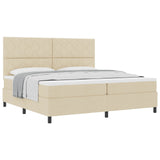 Letto a molle con materasso Crema 200 x 200 cm Tessuto