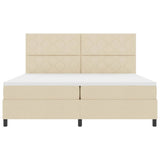Letto a molle con materasso Crema 200 x 200 cm Tessuto