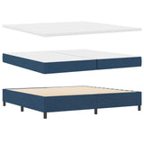 Letto a molle con materasso Blu 200 x 200 cm Tessuto