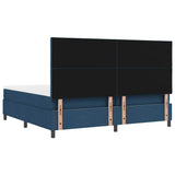 Letto a molle con testiera Blu 200 x 200 cm Tessuto