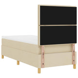 Letto a molle con materasso Crema 90 x 190 cm Tessuto