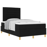 Letto a molle con materasso Nero 120 x 190 cm Tessuto