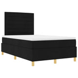 Letto a molle con materasso Nero 120 x 190 cm Tessuto