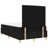 Letto a molle con materasso Nero 120 x 190 cm Tessuto
