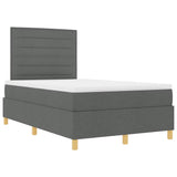 Letto a molle con materasso Grigio scuro 120 x 200 cm Tessuto