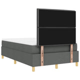 Letto a molle con materasso Grigio scuro 120 x 200 cm Tessuto