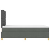 Letto a molle con materasso Grigio scuro 120 x 200 cm Tessuto