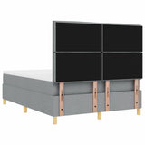 Letto a molle con materasso Grigio chiaro 140 x 190 cm Tessuto