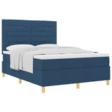 Letto a molle con materasso Blu 140 x 200 cm Tessuto