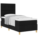 Letto a molle con testiera Nero 90 x 190 cm Tessuto