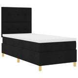 Letto a molle con testiera Nero 90 x 190 cm Tessuto