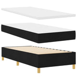 Letto a molle con testiera Nero 90 x 190 cm Tessuto