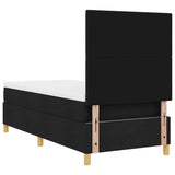 Letto a molle con testiera Nero 90 x 190 cm Tessuto