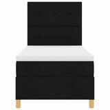 Letto a molle con testiera Nero 90 x 190 cm Tessuto