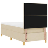 Letto a molle con testiera Crema 100 x 200 cm Tessuto