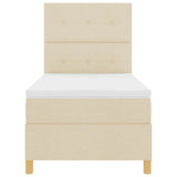 Letto a molle con testiera Crema 100 x 200 cm Tessuto