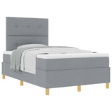 Letto a molle con testiera Grigio chiaro 120 x 190 cm Tessuto