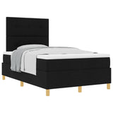 Letto a molle con materasso Nero 120 x 190 cm Tessuto