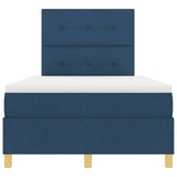Letto a molle con testiera Blu 120 x 190 cm Tessuto
