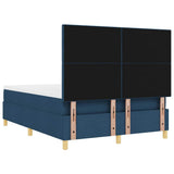 Letto a molle con testiera Blu 140 x 200 cm Tessuto