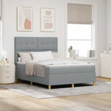 Letto a molle con testiera Grigio chiaro 160 x 200 cm Tessuto