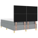 Letto a molle con testiera Grigio chiaro 160 x 200 cm Tessuto