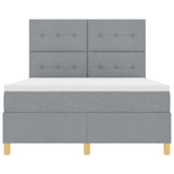 Letto a molle con testiera Grigio chiaro 160 x 200 cm Tessuto