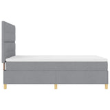 Letto a molle con testiera Grigio chiaro 160 x 200 cm Tessuto