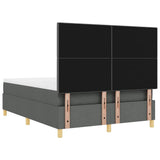 Letto a molle con testiera Grigio scuro 160 x 200 cm Tessuto