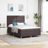 Letto a molle con testiera Marrone Scuro 160 x 200 cm Tessuto