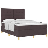 Letto a molle con testiera Marrone Scuro 160 x 200 cm Tessuto