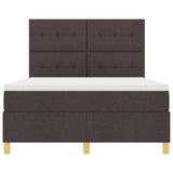 Letto a molle con materasso Marrone Scuro 160 x 200 cm Tessuto
