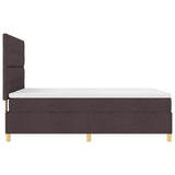 Letto a molle con testiera Marrone Scuro 160 x 200 cm Tessuto