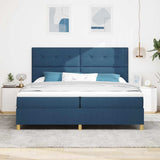 Letto a molle con materasso Blu 200 x 200 cm Tessuto