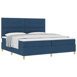 Letto a molle con materasso Blu 200 x 200 cm Tessuto