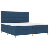 Letto a molle con materasso Blu 200 x 200 cm Tessuto