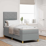 Letto a molle con testiera Grigio chiaro 80 x 200 cm Tessuto